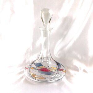 Ships Decanter with Stained Glass Like Design # 25711